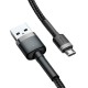 USB кабель Baseus CAMKLF-AG1 Cafule, MicroUSB, 0.5 м., Черный
