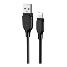 USB кабель Borofone BX42 Encore Apple iPhone SE 2022, iPhone 14 Pro Max, iPhone 14 Plus, iPhone 14 Pro, iPhone 14, iPhone 13 Pro, iPhone 13 Mini, iPhone 13, iPhone 13 Pro Max, iPhone 12 Mini, iPhone 12 Pro Max, Lightning, 1.0 м., Чорний