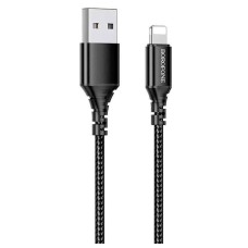 USB кабель Borofone BX54 Apple iPhone SE 2022, iPhone 14 Pro Max, iPhone 14 Plus, iPhone 14 Pro, iPhone 14, iPhone 13 Pro, iPhone 13 Mini, iPhone 13, iPhone 13 Pro Max, iPhone 12 Mini, iPhone 12 Pro Max, iPhone 12 Pro, Lightning, 1.0 м., Чорний