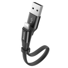 USB кабель Baseus CALMBJ-B01 Nimble Portable Apple iPhone SE 2022, iPhone 14 Pro Max, iPhone 14 Plus, iPhone 14 Pro, iPhone 14, iPhone 13 Pro, iPhone 13 Mini, iPhone 13, iPhone 13 Pro Max, iPhone 12 Mini, Lightning, 0.23 м., Чорний