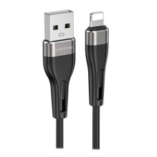 USB кабель Borofone BX46 Rush Apple iPhone SE 2022, iPhone 14 Pro Max, iPhone 14 Plus, iPhone 14 Pro, iPhone 14, iPhone 13 Pro, iPhone 13 Mini, iPhone 13, iPhone 13 Pro Max, iPhone 12 Mini, iPhone 12 Pro Max, Lightning, 1.0 м., Чорний