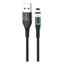 USB кабель Borofone BU16 Skill Apple iPhone SE 2022, iPhone 14 Pro Max, iPhone 14 Plus, iPhone 14 Pro, iPhone 14, iPhone 13 Pro, iPhone 13 Mini, iPhone 13, iPhone 13 Pro Max, iPhone 12 Mini, iPhone 12 Pro Max, Lightning, 1.2 м., Чорний