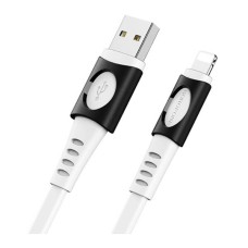 USB кабель Borofone BX35 Apple iPhone SE 2022, iPhone 14 Pro Max, iPhone 14 Plus, iPhone 14 Pro, iPhone 14, iPhone 13 Pro, iPhone 13 Mini, iPhone 13, iPhone 13 Pro Max, iPhone 12 Mini, iPhone 12 Pro Max, iPhone 12 Pro, Lightning, 1.0 м., Білий