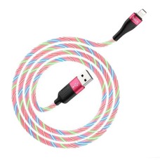 USB кабель Hoco U85 Charming night Apple iPhone SE 2022, iPhone 14 Pro Max, iPhone 14 Plus, iPhone 14 Pro, iPhone 14, iPhone 13 Pro, iPhone 13 Mini, iPhone 13, iPhone 13 Pro Max, iPhone 12 Mini, iPhone 12 Pro Max, Lightning, 1.0 м., Червоний