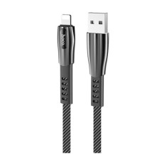 USB кабель Hoco U70 Splendor Apple iPhone SE 2022, iPhone 14 Pro Max, iPhone 14 Plus, iPhone 14 Pro, iPhone 14, iPhone 13 Pro, iPhone 13 Mini, iPhone 13, iPhone 13 Pro Max, iPhone 12 Mini, iPhone 12 Pro Max, Lightning, 1.2 м., Чорний