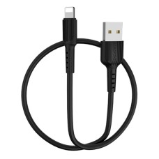 USB кабель Borofone BX16 Apple iPhone SE 2022, iPhone 14 Pro Max, iPhone 14 Plus, iPhone 14 Pro, iPhone 14, iPhone 13 Pro, iPhone 13 Mini, iPhone 13, iPhone 13 Pro Max, iPhone 12 Mini, iPhone 12 Pro Max, iPhone 12 Pro, Lightning, 1.0 м., Чорний