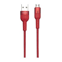 USB кабель Borofone BU17 Starlight, MicroUSB, 1.2 м., Красный