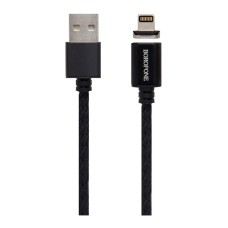 USB кабель Borofone BU1 Mag Jet Apple iPhone SE 2022, iPhone 14 Pro Max, iPhone 14 Plus, iPhone 14 Pro, iPhone 14, iPhone 13 Pro, iPhone 13 Mini, iPhone 13, iPhone 13 Pro Max, iPhone 12 Mini, iPhone 12 Pro Max, Lightning, 1.2 м., Чорний