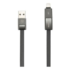 USB кабель Remax RC-042t Strive Apple iPhone SE 2022, iPhone 14 Pro Max, iPhone 14 Plus, iPhone 14 Pro, iPhone 14, iPhone 13 Pro, iPhone 13 Mini, iPhone 13, iPhone 13 Pro Max, iPhone 12 Mini, Lightning, MicroUSB, Original, Чорний