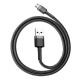 USB кабель Baseus CAMKLF-BG1 Cafule, MicroUSB, 1.0 м., Чорний