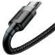 USB кабель Baseus CAMKLF-BG1 Cafule, MicroUSB, 1.0 м., Чорний