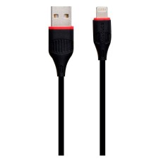 USB кабель Borofone BX17 Apple iPhone SE 2022, iPhone 14 Pro Max, iPhone 14 Plus, iPhone 14 Pro, iPhone 14, iPhone 13 Pro, iPhone 13 Mini, iPhone 13, iPhone 13 Pro Max, iPhone 12 Mini, iPhone 12 Pro Max, iPhone 12 Pro, Lightning, 1.0 м., Чорний