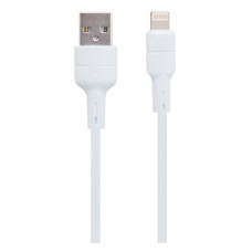 USB кабель Borofone BX30 Silicone Apple iPhone SE 2022, iPhone 14 Pro Max, iPhone 14 Plus, iPhone 14 Pro, iPhone 14, iPhone 13 Pro, iPhone 13 Mini, iPhone 13, iPhone 13 Pro Max, iPhone 12 Mini, iPhone 12 Pro Max, Lightning, 1.0 м., Білий