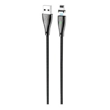 USB кабель Hoco U75 Blaze Magnetic Apple iPhone SE 2022, iPhone 14 Pro Max, iPhone 14 Plus, iPhone 14 Pro, iPhone 14, iPhone 13 Pro, iPhone 13 Mini, iPhone 13, iPhone 13 Pro Max, iPhone 12 Mini, iPhone 12 Pro Max, Lightning, 1.2 м., Чорний