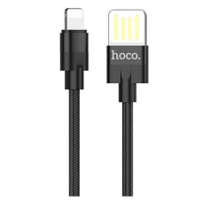 USB кабель Hoco U55 Outstanding Apple iPhone SE 2022, iPhone 14 Pro Max, iPhone 14 Plus, iPhone 14 Pro, iPhone 14, iPhone 13 Pro, iPhone 13 Mini, iPhone 13, iPhone 13 Pro Max, iPhone 12 Mini, iPhone 12 Pro Max, Lightning, 1.0 м., Чорний