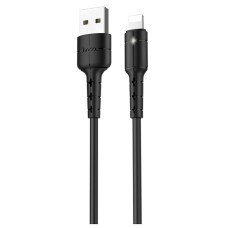 USB кабель Hoco X30 Star Charging Apple iPhone SE 2022, iPhone 14 Pro Max, iPhone 14 Plus, iPhone 14 Pro, iPhone 14, iPhone 13 Pro, iPhone 13 Mini, iPhone 13, iPhone 13 Pro Max, iPhone 12 Mini, iPhone 12 Pro Max, Lightning, 1.2 м., Чорний