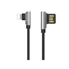 USB кабель Hoco U42 Exquisite Steel Apple iPhone SE 2022, iPhone 14 Pro Max, iPhone 14 Plus, iPhone 14 Pro, iPhone 14, iPhone 13 Pro, iPhone 13 Mini, iPhone 13, iPhone 13 Pro Max, iPhone 12 Mini, iPhone 12 Pro Max, Lightning, 1.2 м., Чорний