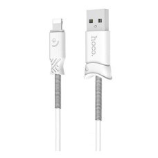 USB кабель Hoco X24 Pisces Apple iPhone SE 2022, iPhone 14 Pro Max, iPhone 14 Plus, iPhone 14 Pro, iPhone 14, iPhone 13 Pro, iPhone 13 Mini, iPhone 13, iPhone 13 Pro Max, iPhone 12 Mini, iPhone 12 Pro Max, Lightning, 1.0 м., Білий