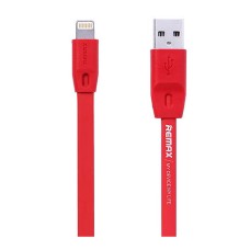 USB кабель Remax RC-001i Full Speed Apple iPhone SE 2022, iPhone 14 Pro Max, iPhone 14 Plus, iPhone 14 Pro, iPhone 14, iPhone 13 Pro, iPhone 13 Mini, iPhone 13, iPhone 13 Pro Max, iPhone 12 Mini, Lightning, Original, 1.0 м., Червоний