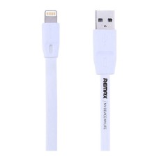 USB кабель Remax RC-001i Full Speed Apple iPhone SE 2022, iPhone 14 Pro Max, iPhone 14 Plus, iPhone 14 Pro, iPhone 14, iPhone 13 Pro, iPhone 13 Mini, iPhone 13, iPhone 13 Pro Max, iPhone 12 Mini, Lightning, Original, 1.0 м., Білий