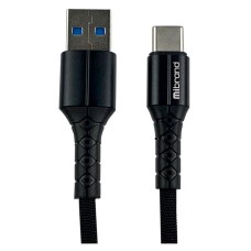 USB кабель Mibrand MI-12 High Current Charging Line, Type-C, 1.0 м., Чорний