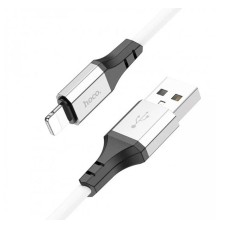 USB кабель Hoco X86 Apple iPhone SE 2022, iPhone 14 Pro Max, iPhone 14 Plus, iPhone 14 Pro, iPhone 14, iPhone 13 Pro, iPhone 13 Mini, iPhone 13, iPhone 13 Pro Max, iPhone 12 Mini, iPhone 12 Pro Max, iPhone 12 Pro, Lightning, 1.0 м., Білий