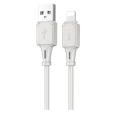 USB кабель Hoco X101 Assistant Apple iPhone SE 2022, iPhone 14 Pro Max, iPhone 14 Plus, iPhone 14 Pro, iPhone 14, iPhone 13 Pro, iPhone 13 Mini, iPhone 13, iPhone 13 Pro Max, iPhone 12 Mini, iPhone 12 Pro Max, Lightning, 1.0 м., Сірий