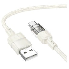 USB кабель Hoco U129 Spirit Apple iPhone SE 2022, iPhone 14 Pro Max, iPhone 14 Plus, iPhone 14 Pro, iPhone 14, iPhone 13 Pro, iPhone 13 Mini, iPhone 13, iPhone 13 Pro Max, iPhone 12 Mini, iPhone 12 Pro Max, Lightning, 1.2 м., Бежевий