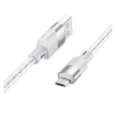 USB кабель Hoco X99 Crystal Junctio, MicroUSB, 1.0 м., Сірий