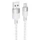 USB кабель Hoco X99 Crystal Junctio, MicroUSB, 1.0 м., Сірий