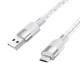 USB кабель Hoco X99 Crystal Junctio, MicroUSB, 1.0 м., Сірий