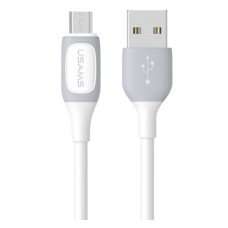 USB кабель Usams US-SJ597 Bicolor, MicroUSB, 1.0 м., Білий