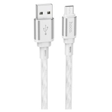 USB кабель Hoco X98 Crystal Ice, MicroUSB, 1.0 м., Срібний