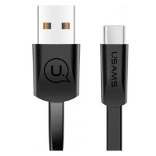 USB кабель Usams US-SJ200 U2 Flat, Type-C, 1.2 м., Чорний