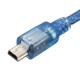 USB кабель, MiniUSB, 0.3 м., Синій
