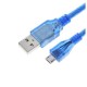 USB кабель, MicroUSB, 0.3 м., Синій