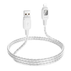 USB кабель Hoco U124 Stone Apple iPhone SE 2022, iPhone 14 Pro Max, iPhone 14 Plus, iPhone 14 Pro, iPhone 14, iPhone 13 Pro, iPhone 13 Mini, iPhone 13, iPhone 13 Pro Max, iPhone 12 Mini, iPhone 12 Pro Max, Lightning, 1.2 м., Сірий