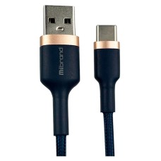 USB кабель Mibrand MI-71 Metal Braided Cable, Type-C, 1.0 м., Синій