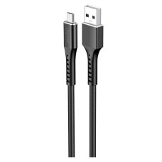 USB кабель Charome C22-01, MicroUSB, 1.0 м., Чорний