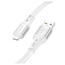 USB кабель Borofone BX88 Solid Apple iPhone SE 2022, iPhone 14 Pro Max, iPhone 14 Plus, iPhone 14 Pro, iPhone 14, iPhone 13 Pro, iPhone 13 Mini, iPhone 13, iPhone 13 Pro Max, iPhone 12 Mini, iPhone 12 Pro Max, Lightning, 1.0 м., Білий