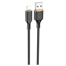 USB кабель Hoco X95 Goldentop Apple iPhone SE 2022, iPhone 14 Pro Max, iPhone 14 Plus, iPhone 14 Pro, iPhone 14, iPhone 13 Pro, iPhone 13 Mini, iPhone 13, iPhone 13 Pro Max, iPhone 12 Mini, iPhone 12 Pro Max, Lightning, 1.0 м., Чорний