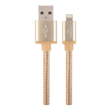 USB кабель Cablexpert CCB-mUSB2B-AMLM-6-G Apple iPhone SE 2022, iPhone 14 Pro Max, iPhone 14 Plus, iPhone 14 Pro, iPhone 14, iPhone 13 Pro, iPhone 13 Mini, iPhone 13, iPhone 13 Pro Max, iPhone 12 Mini, Lightning, 1.8 м., Золотий