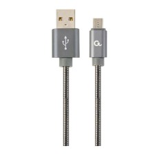 USB кабель Cablexpert CC-USB2S-AMmBM-2M-BG, MicroUSB, 2.0 м., Сірий