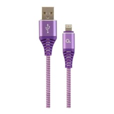 USB кабель Cablexpert CC-USB2B-AMLM-1M-PW Apple iPhone SE 2022, iPhone 14 Pro Max, iPhone 14 Plus, iPhone 14 Pro, iPhone 14, iPhone 13 Pro, iPhone 13 Mini, iPhone 13, iPhone 13 Pro Max, iPhone 12 Mini, Lightning, 1.0 м., Фіолетовий