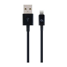 USB кабель Cablexpert CC-USB2P-AMLM-1M Apple iPhone SE 2022, iPhone 14 Pro Max, iPhone 14 Plus, iPhone 14 Pro, iPhone 14, iPhone 13 Pro, iPhone 13 Mini, iPhone 13, iPhone 13 Pro Max, iPhone 12 Mini, iPhone 12 Pro Max, Lightning, 1.0 м., Чорний