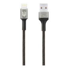 USB кабель Gelius GP-UCN002L Strong Ukraine Apple iPhone SE 2022, iPhone 14 Pro Max, iPhone 14 Plus, iPhone 14 Pro, iPhone 14, iPhone 13 Pro, iPhone 13 Mini, iPhone 13, iPhone 13 Pro Max, iPhone 12 Mini, Lightning, 1.2 м., Чорний