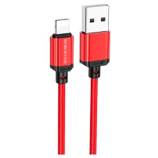 USB кабель Borofone BX87 Sharp PD Apple iPhone SE 2022, iPhone 14 Pro Max, iPhone 14 Plus, iPhone 14 Pro, iPhone 14, iPhone 13 Pro, iPhone 13 Mini, iPhone 13, iPhone 13 Pro Max, iPhone 12 Mini, iPhone 12 Pro Max, Lightning, 1.0 м., Червоний