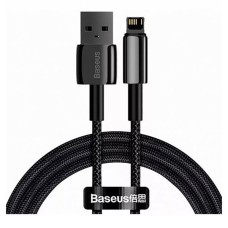 USB кабель Baseus CALWJ-01 Tungsten Gold Apple iPhone SE 2022, iPhone 14 Pro Max, iPhone 14 Plus, iPhone 14 Pro, iPhone 14, iPhone 13 Pro, iPhone 13 Mini, iPhone 13, iPhone 13 Pro Max, iPhone 12 Mini, iPhone 12 Pro Max, Lightning, 1.0 м., Чорний