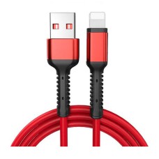 USB кабель Naisu NS-A2 Apple iPhone SE 2022, iPhone 14 Pro Max, iPhone 14 Plus, iPhone 14 Pro, iPhone 14, iPhone 13 Pro, iPhone 13 Mini, iPhone 13, iPhone 13 Pro Max, iPhone 12 Mini, iPhone 12 Pro Max, iPhone 12 Pro, Lightning, 1.0 м., Червоний