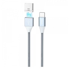 USB кабель Hoco U40B Apple iPhone SE 2022, iPhone 14 Pro Max, iPhone 14 Plus, iPhone 14 Pro, iPhone 14, iPhone 13 Pro, iPhone 13 Mini, iPhone 13, iPhone 13 Pro Max, iPhone 12 Mini, iPhone 12 Pro Max, iPhone 12 Pro, Lightning, 1.0 м., Сірий